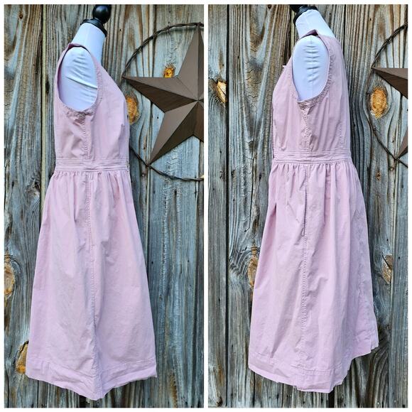 Sleeveless Trench Dress J. CREW Size 16T Plus Tall Mauve Pink Stretch Button - Picture 3 of 9